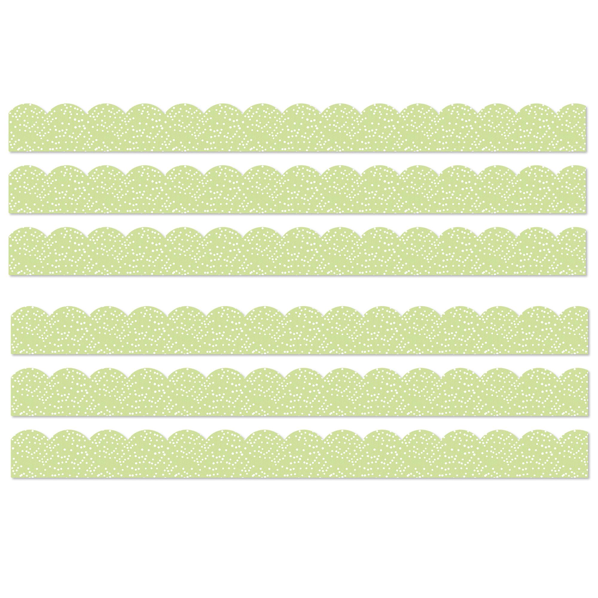 Carson Dellosa® Education Crafty & Cool Light Green with Dots Scallop Borders, 6 Packs of 13